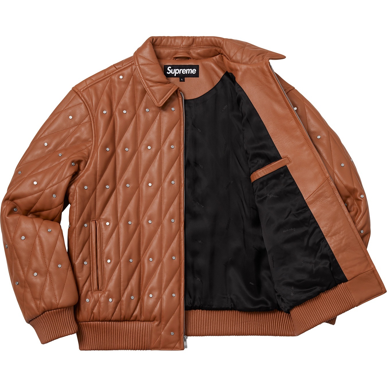Quilted Studded Leather Jacket view 10